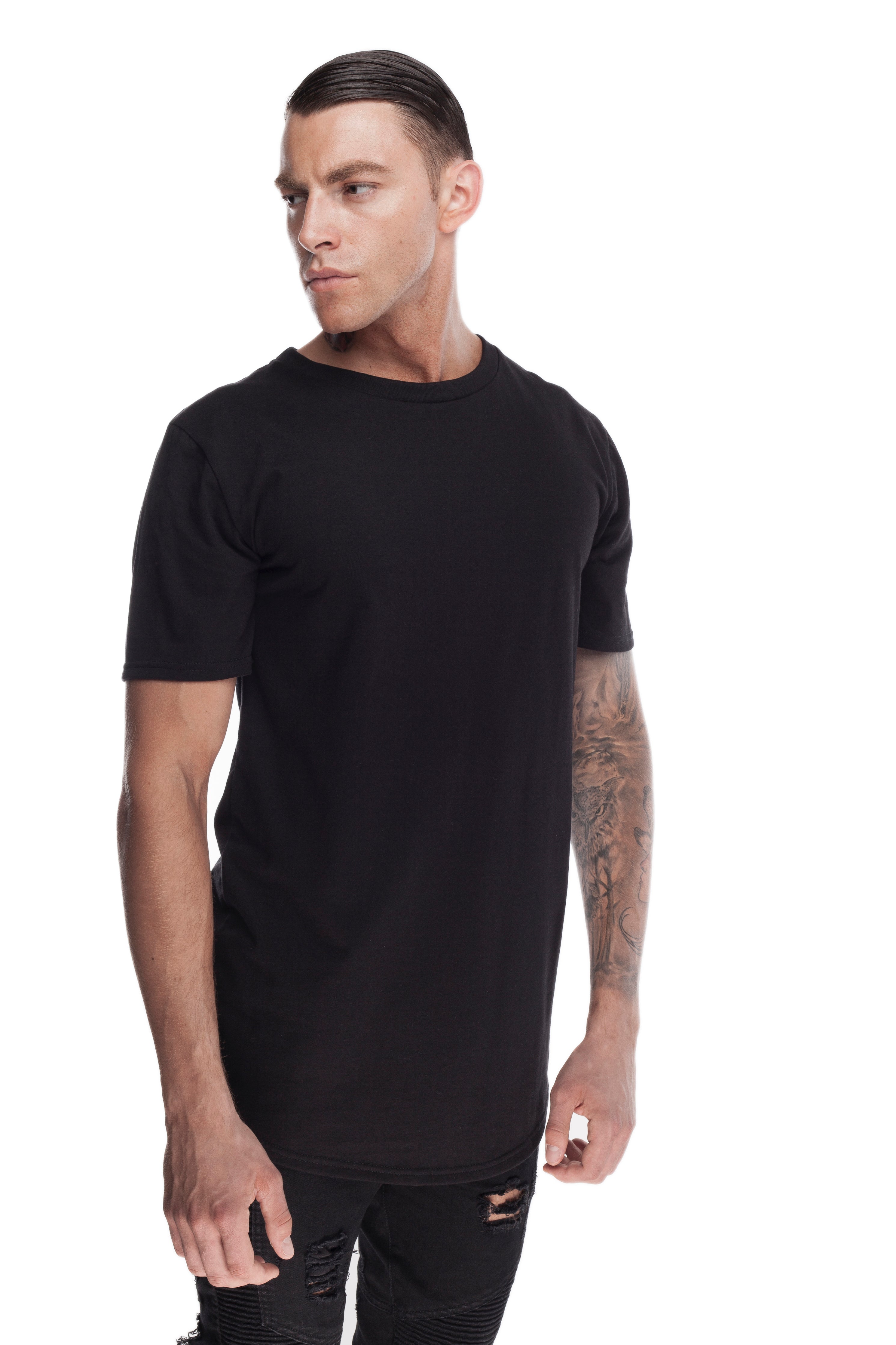 SCOOPED T-SHIRT BLACK