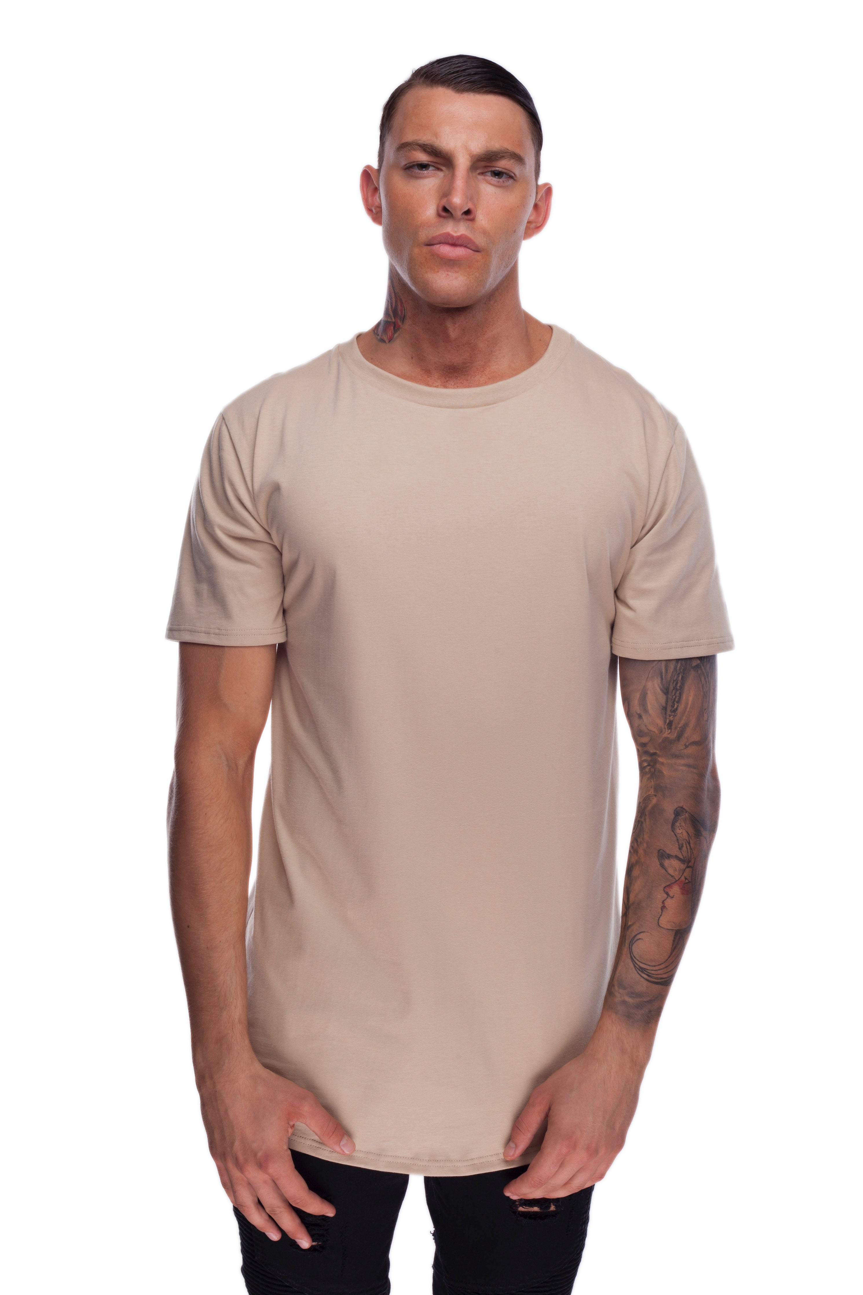 SCOOPED T-SHIRT BEIGE