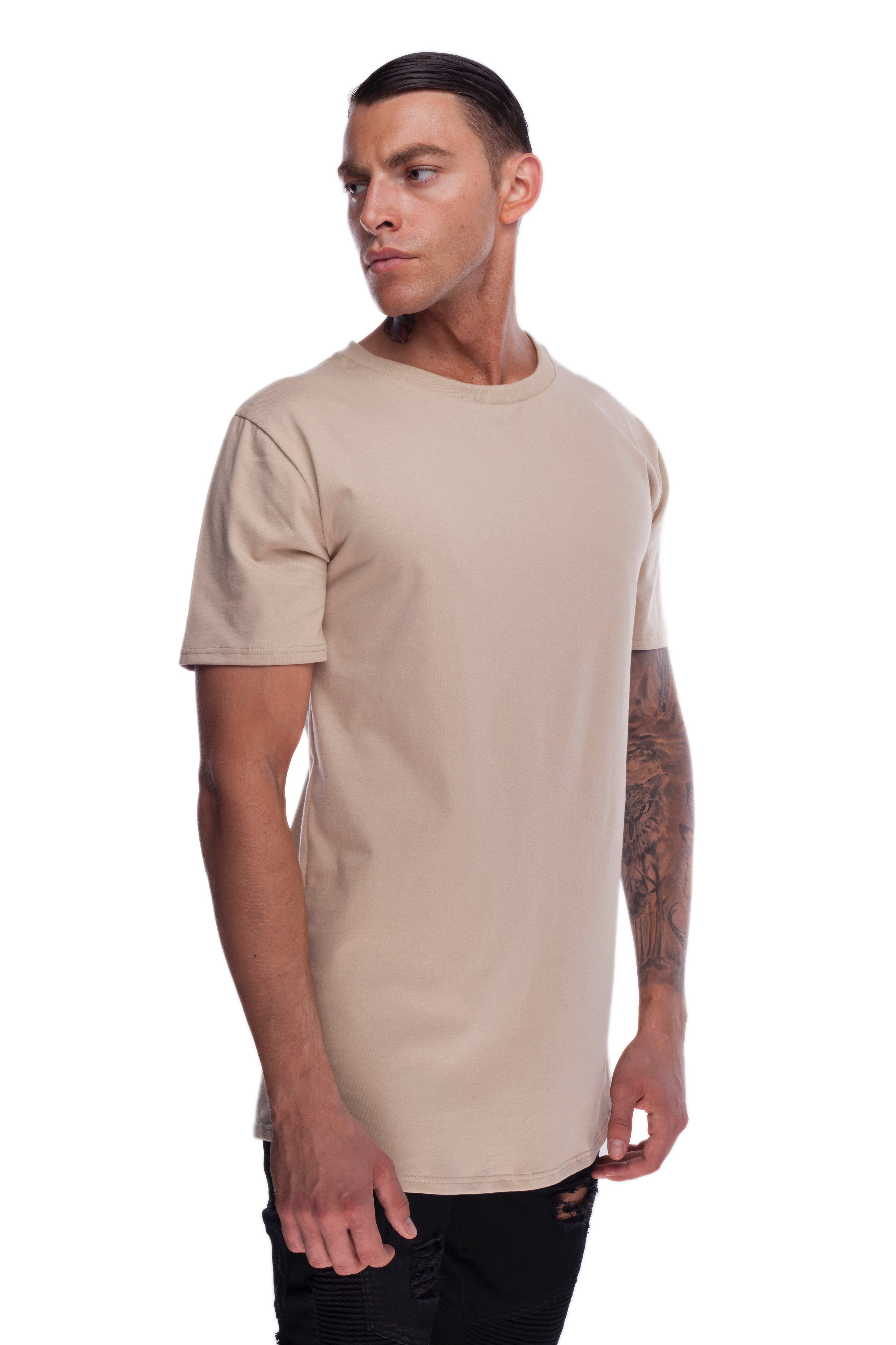 SCOOPED T-SHIRT BEIGE